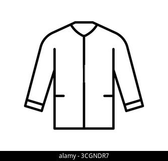 This minimalist line art illustration showcases a casual jacket icon. Perfect for fashion graphics, clothing designs, and modern visuals, it adds a st Stock Vector