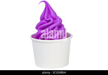 ice cream in paper cup isolated on white background Stock Photo