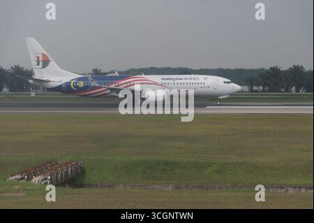 Malaysian airlines Boeing 737 800 taking off at Kuala Lumper International Airport about 35km distance from Kuala Lumpur, capital city of Malaysia Stock Photo