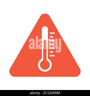 high temperature warning sign, hot summer day, heatwave, climate change concept- vector illustration Stock Vector