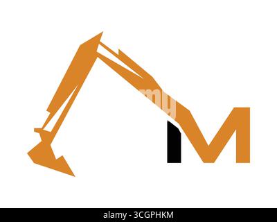 Creative letter Z excavator icon logo design in vector style, perfect for construction, heavy equipment, building, contractor branding, industrial bus Stock Vector