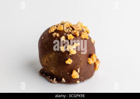different chocolates on a white background Stock Photo