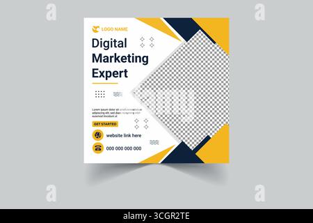 Elegant Social Media Post Layout for Digital Marketing Online Advertising Vector Illustration Stock Vector