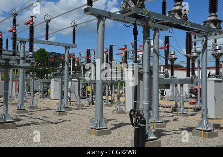 Construction of Traction Substation – Foundations and Catenary Network Stock Photo