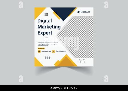 Creative Digital Marketing Business Banner Design Social Media Promotion Vector Template Stock Vector