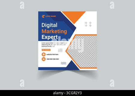 Digital Marketing Agency Promotion Banner Creative Social Media Advertising Vector Template Stock Vector