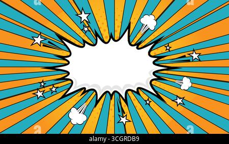 A set of retro comic book style speech bubbles on a yellow background. Stock Vector