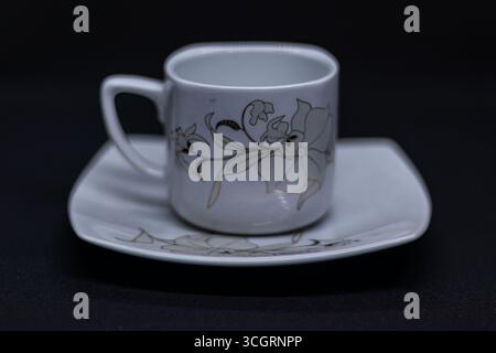 Smooth and glossy finish on the teacup and saucer Stock Photo