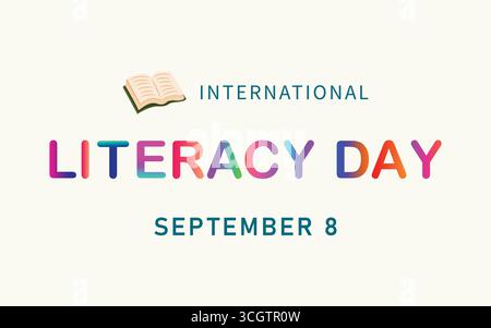 International Literacy Day Vector Illustration – September 8 Education Awareness Design Stock Vector