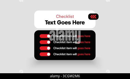 User ifterface of modern style Checklist - Check list Design Stock Vector