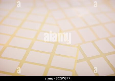 Minimal Close-Up of Blank White Adhesive Labels Stock Photo