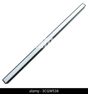 Rectangular black LED linear light isolated on white background, modern ceiling fixture for stretch ceiling, office, home and commercial interior ligh Stock Photo