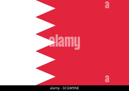 Bahrain National Flag Vector. Flat Editable Illustration of the Bahrain flag. Perfect for cultural, educational, and international use. Stock Vector