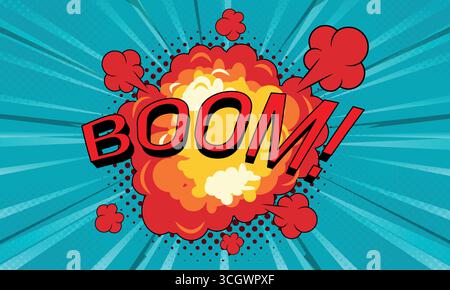 Comic Background Blue with Bomb Stock Vector