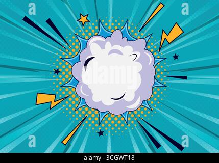 abstract background comic with cloud and lighting Stock Vector