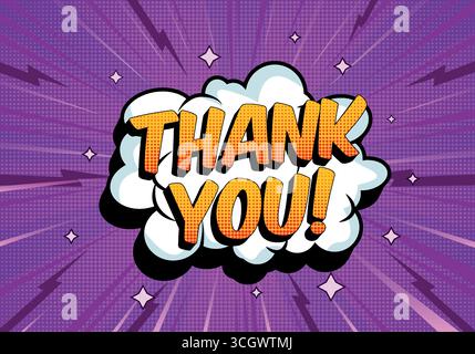 Comic Background with Purple and Yellow Text Stock Vector
