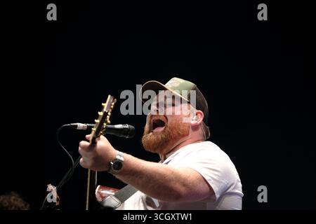 Jedburgh, UK. 30th Aug, 2025. Cammy Barnes performs onstage during day one of EdgeFest 2025 at LilliardsEdge near Jedburgh on August 30, 2025. EdgeFest 2025, Music Festival. A growing music festival, in the Scottish Borders, now in its third year, being held at Lilliardsedge, near Jedburgh. Music and entertainment for all the family, under the big top. Main Stage Line Up ( Credit: Rob Gray/Alamy Live News Stock Photo