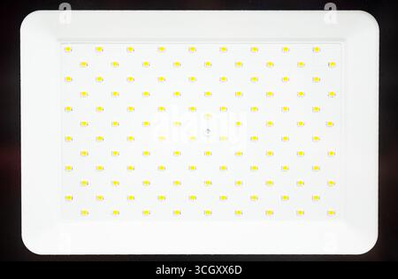 Close-up of LEDs on the panel of the spotlight. Stock Photo
