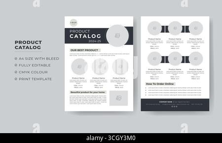 product catalogue design template or modern product catalog template for your company Stock Vector