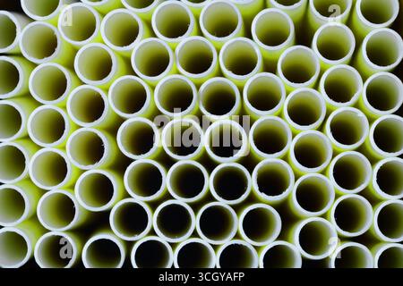 Close up of paper drinking straws Stock Photo