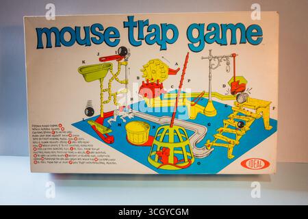 Mouse Trap board game original version produced in 1963 by Ideal Toy Company of America Stock Photo