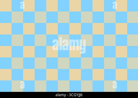 Retro-inspired geometric pattern with alternating beige and blue squares. Soft tones create a warm, nostalgic feel. Stock Photo