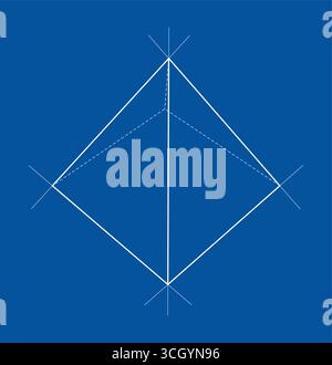 Geometric Diamond on Blue Background Stock Vector