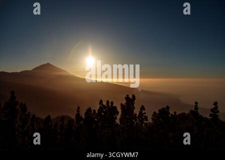 Sunset over Mount Teide, Tenerife, Canary Islands Stock Photo