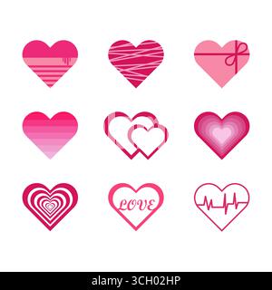 Heart Shape for Valentine's Day. Vector Illustration. Stock Vector
