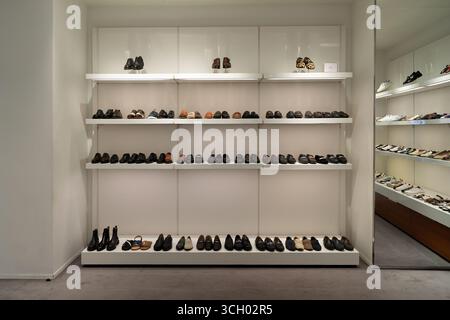 Sepang, Malaysia - September 06, 2024: various Bally footwear is displayed inside a store at Mitsui Outlet Park KLIA Sepang. Stock Photo