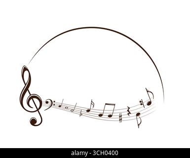 The symbol of a stylized musical notes. Stock Vector