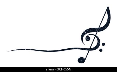 The symbol of a stylized treble clef. Stock Vector