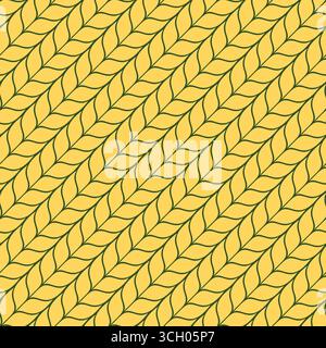 The seamless yellow background with wheat ears. Stock Vector