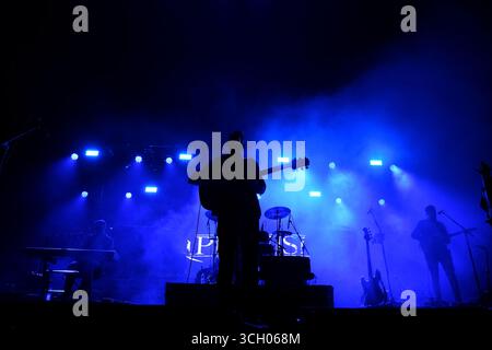 Jedburgh, UK. 30th Aug, 2025. Skipinnish performs onstage during day one of EdgeFest 2025 at LilliardsEdge near Jedburgh on August 30, 2025. EdgeFest 2025, Music Festival. A growing music festival, in the Scottish Borders, now in its third year, being held at Lilliardsedge, near Jedburgh. Music and entertainment for all the family, under the big top. Main Stage Line Up ( Credit: Rob Gray/Alamy Live News Stock Photo