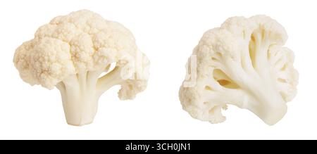 Piece of cauliflower isolated on white background macro. With clipping path Stock Photo