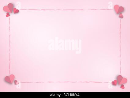 Pink Valentine's Background. Happy Valentine's Day. Vector Illustration. Stock Vector