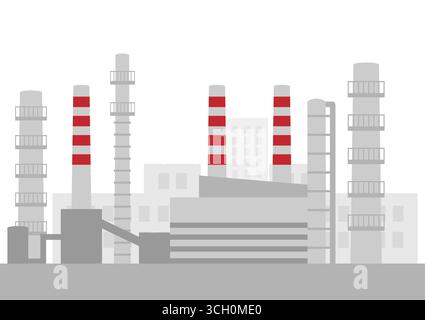 Industrial Factory or Industrial Power Plants. Vector Illustration Stock Vector