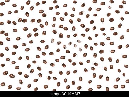 Coffee Beans Seamless Background. Vector Illustration. Stock Vector
