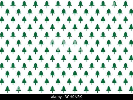 Christmas Tree Seamless Patterns for Background and Gift Wrapping Paper. Vector Illustration. Stock Vector