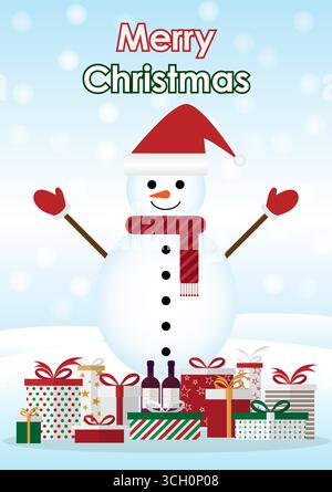 Christmas Greeting Card. Vector Illustration. Stock Vector