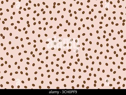 Coffee Beans Seamless Background. Vector Illustration. Stock Vector