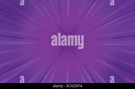 Purple Comic Background with Retro Pop Art Style Stock Vector