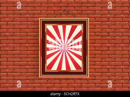 Brick Wall with Glowing Circus Neon Sign Stock Vector