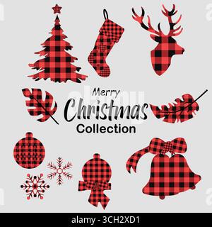 Christmas Collection Fabric Textures And Festive Textile Patterns for Holiday Design Stock Vector