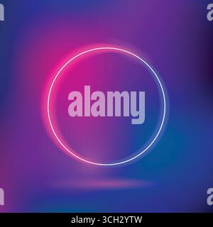 Circle Neon with Gradient Mesh Background Stock Vector