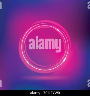 Circle Neon with Gradient Mesh Background Stock Vector