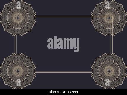 ornament with gold color and black background vector Stock Vector