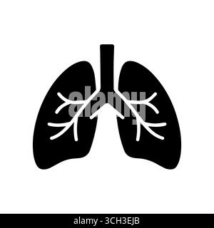 Human lungs icon vector isolated on white illustration Stock Vector