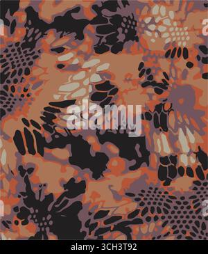 Wild safari animal seamless pattern. Vector SNAKE SKIN,COBRA,tiger, snake skin texture set for fashion print design, fabriC Stock Vector
