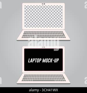 Laptop Mockup for Online Distance Learning Concept Stock Vector